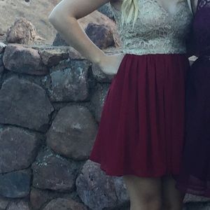 Red and gold homecoming dress